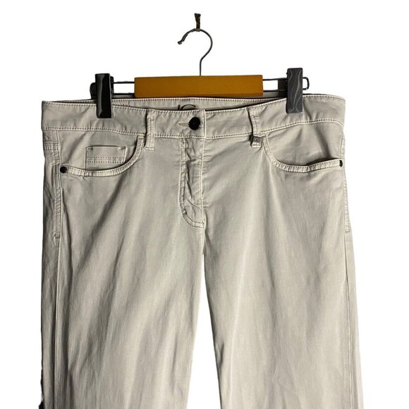 Luisa Cerano Women's Cement Frayed Hem Ankle Pants - Picture 2 of 12